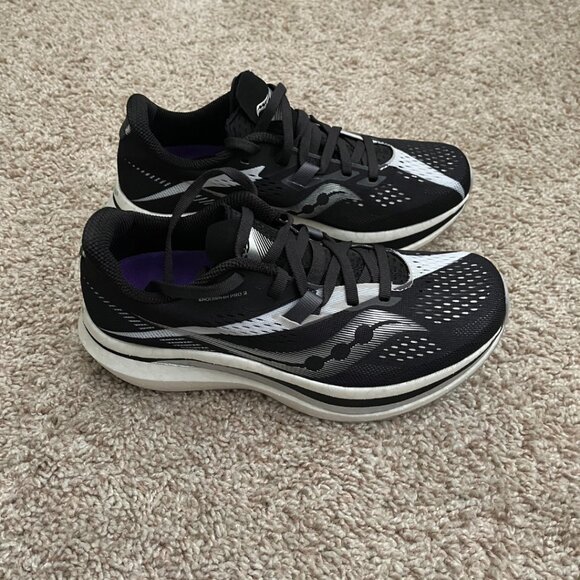 🆕NIB Saucony Endorphin Pro 2 Racing Shoes • Size 7.5 • Black / White - Picture 4 of 8